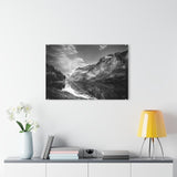 glasschilderij-zwart-wit-landschap-berg