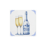 Delfts Blauw Tegeltje Champagne