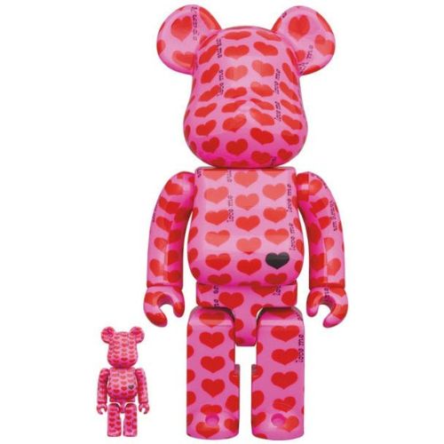 Bearbrick-set-400-100-Pink-Heart-by-HIDE