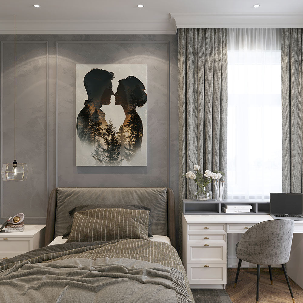Canvas schilderij- ijdloze liefde slaapkamer