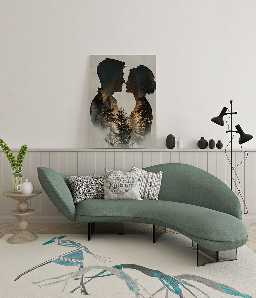 Canvas schilderij tijdloze liefde wachtruimte