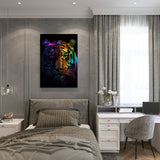 Canvas schilderij tijger regenboog slaapkamer