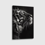Canvas schilderij tijger zwart wit
