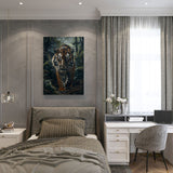 Canvas schilderij tijgerfocus slaapkamer