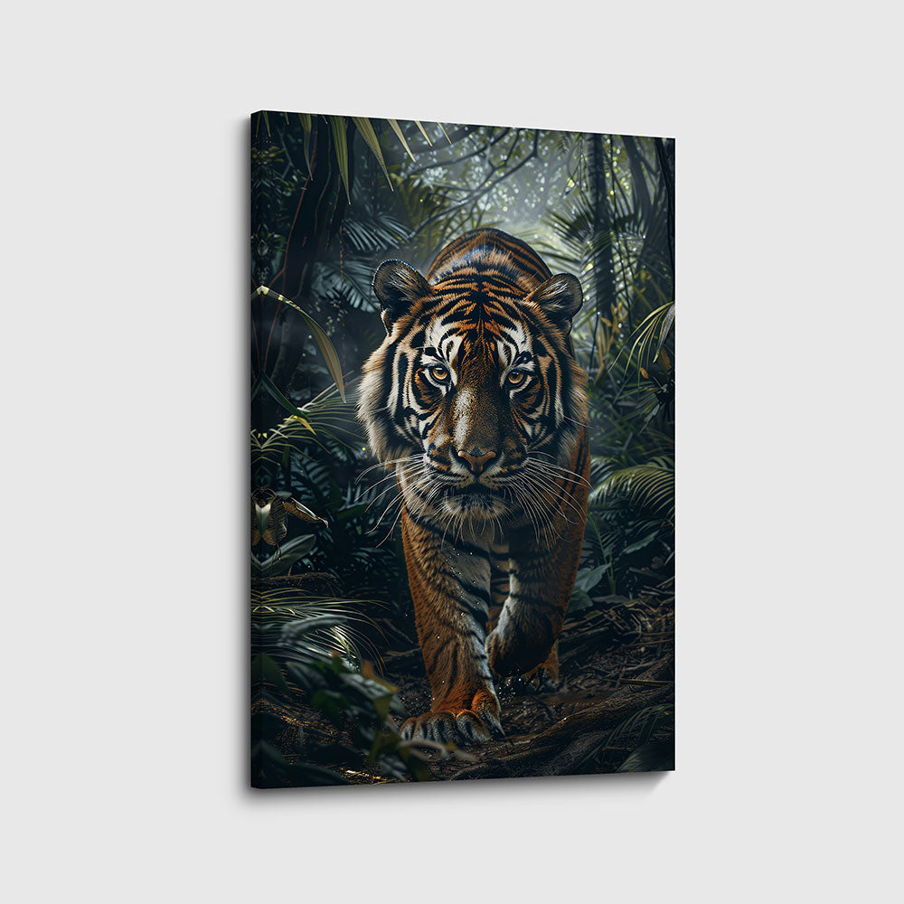 Canvas schilderij tijgerfocus