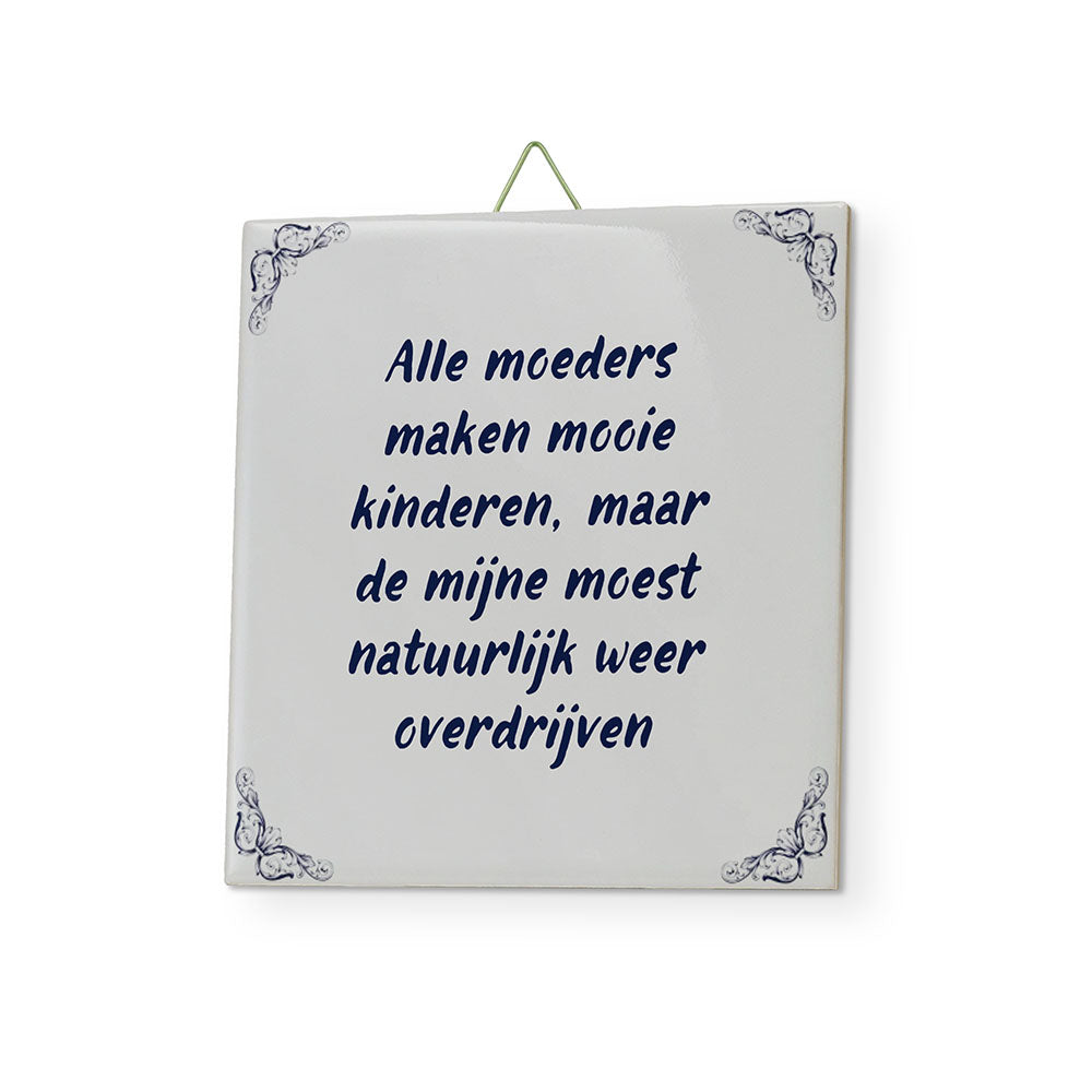 Delfts Blauw Tegeltje Mooie Kinderen glans