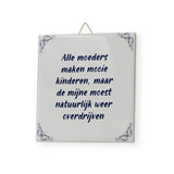 Delfts Blauw Tegeltje Mooie Kinderen glans