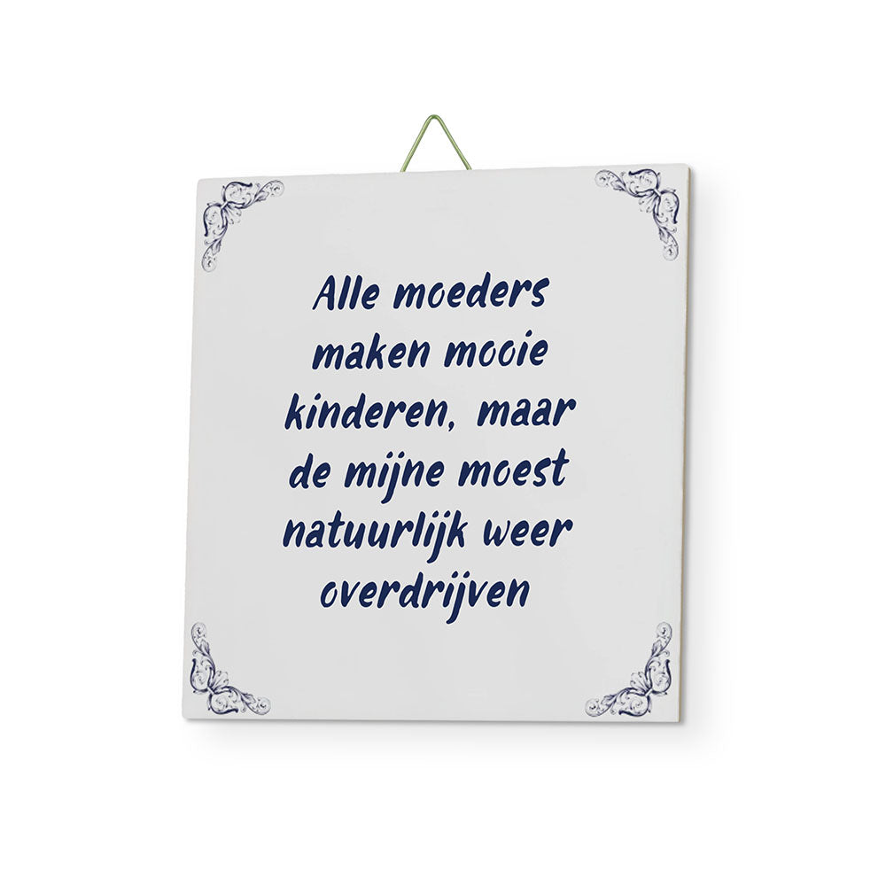 Delfts Blauw Tegeltje Mooie Kinderen mat