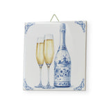 Delfts Blauw Tegeltje Champagne