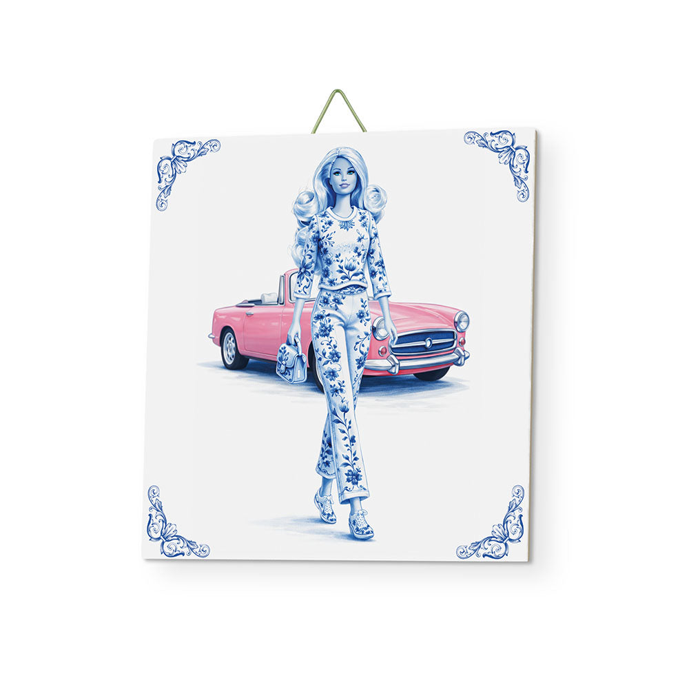Delfts Blauw tegeltje Pop