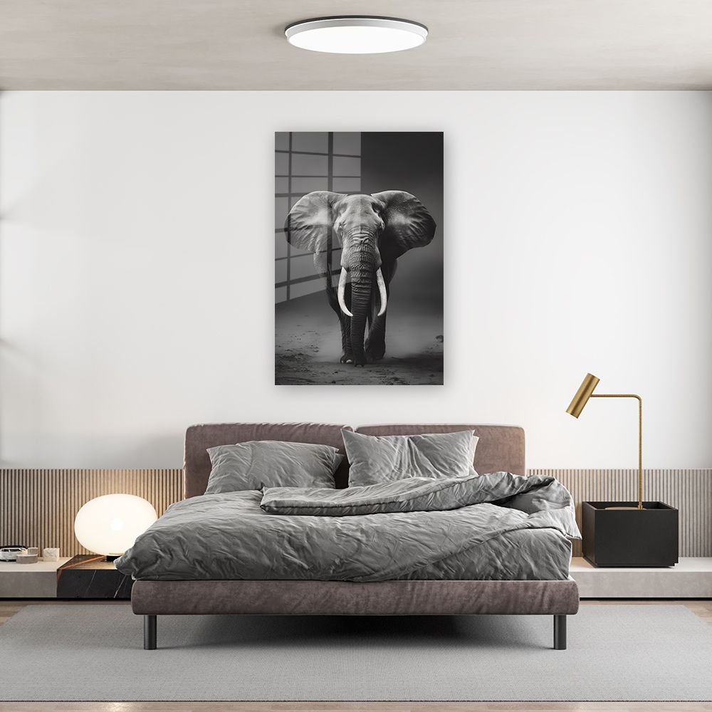Glasschilderij majestueuze olifant wanddecoratie 2