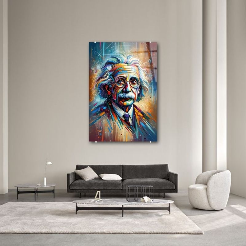 Glasschilderij-albert-einstein-abstract-kamer