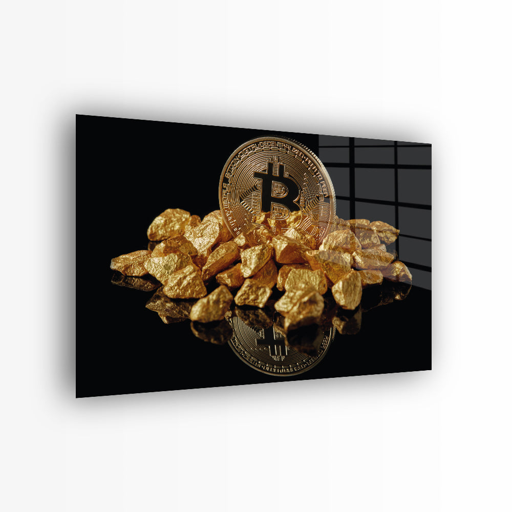 Glasschilderij-bitcoin-goud