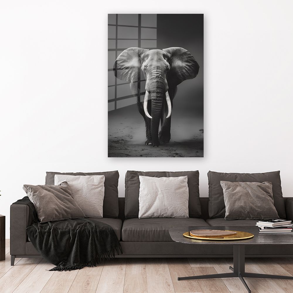 Glasschilderij majestueuze olifant wanddecoratie 2