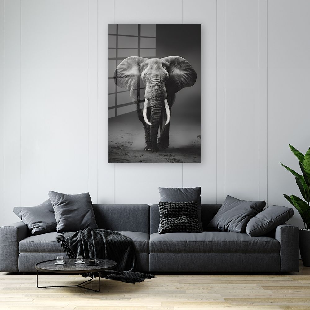 Glasschilderij majestueuze olifant wanddecoratie 3