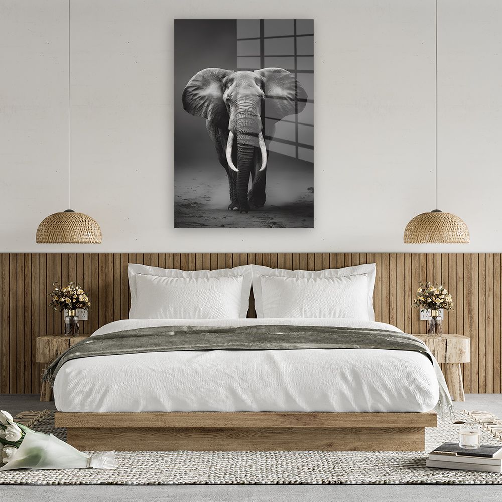 Glasschilderij majestueuze olifant wanddecoratie 4