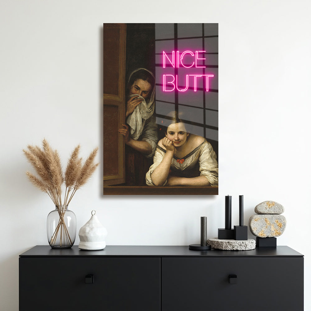Glasschilderij nice butt muur