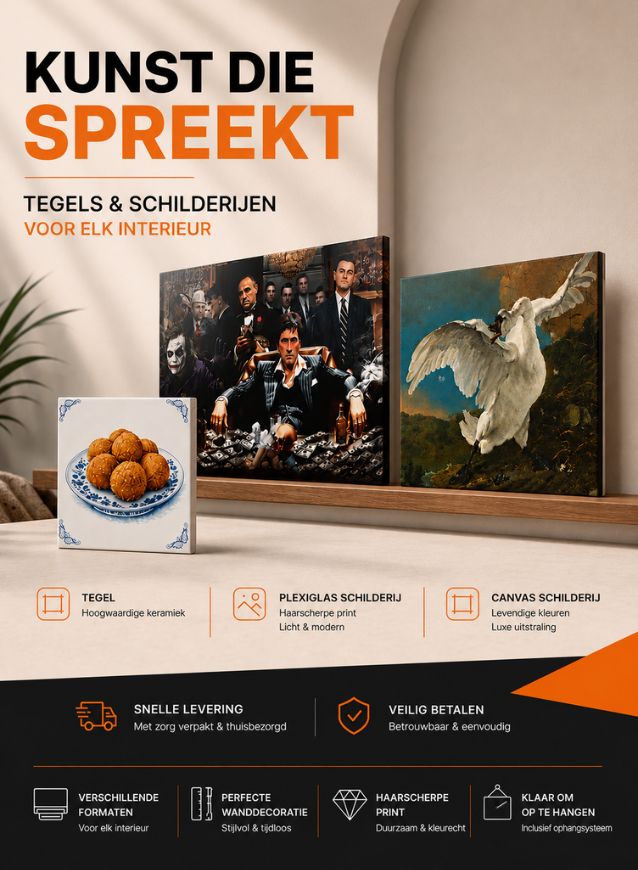 Indoorart banner met wanddecoratie voor mobiele site