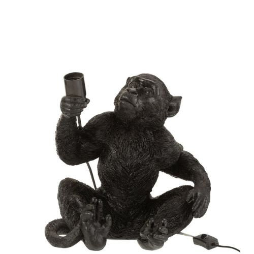 Zittende-aap-lamp-zwart