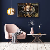 canvas schilderij 100 lion dollar kamer