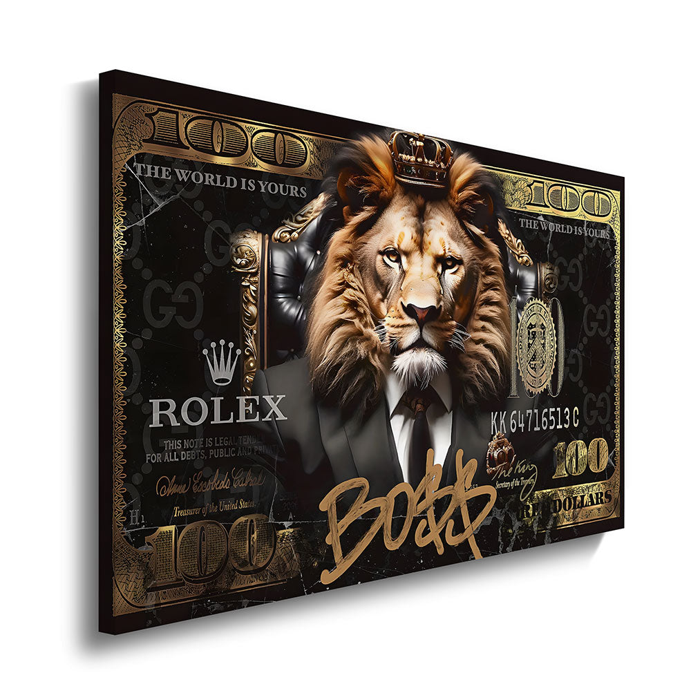 canvas schilderij 100 lion dollar
