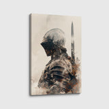 canvas schilderij Double exposure knight