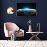 canvas schilderij aarde vanuit de ruimte baklijst kamer