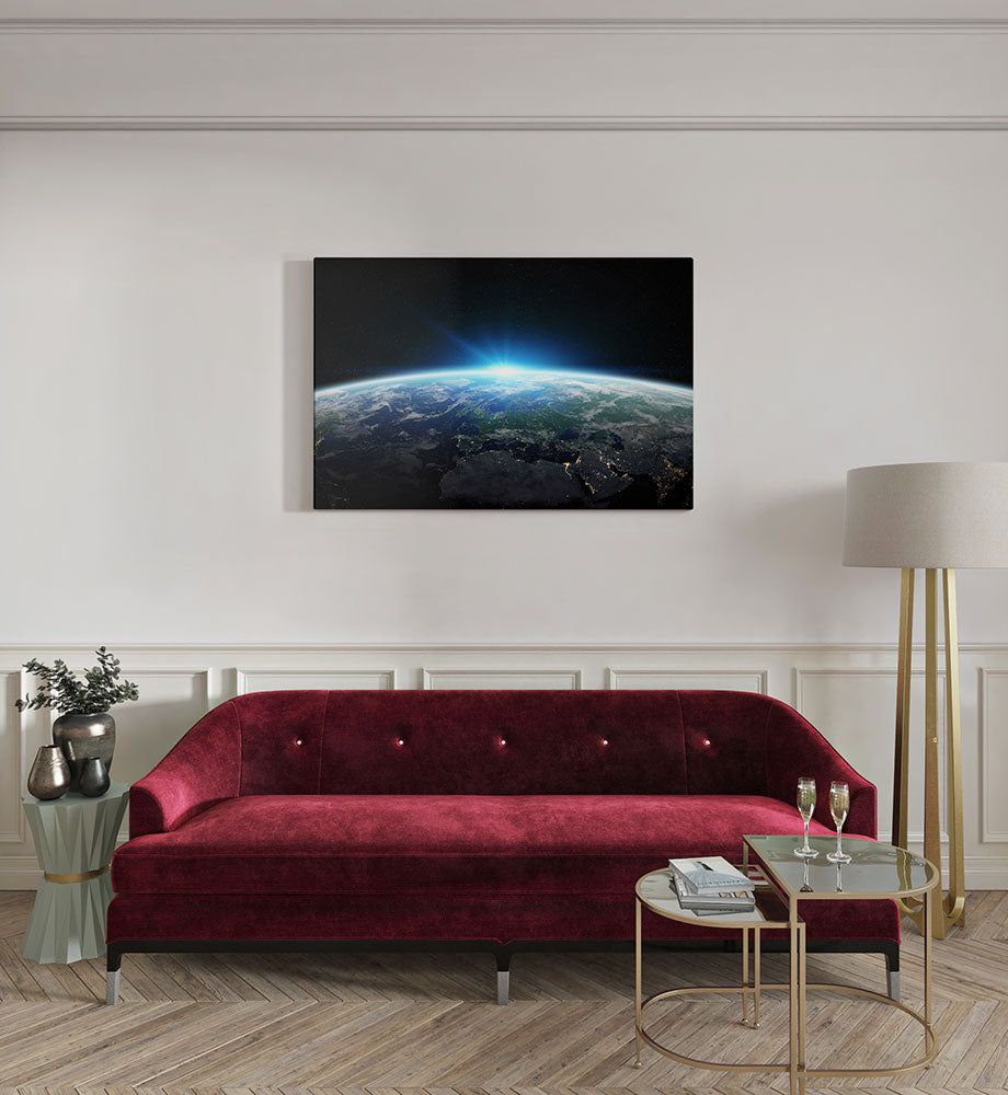 canvas schilderij aarde vanuit de ruimte kamer