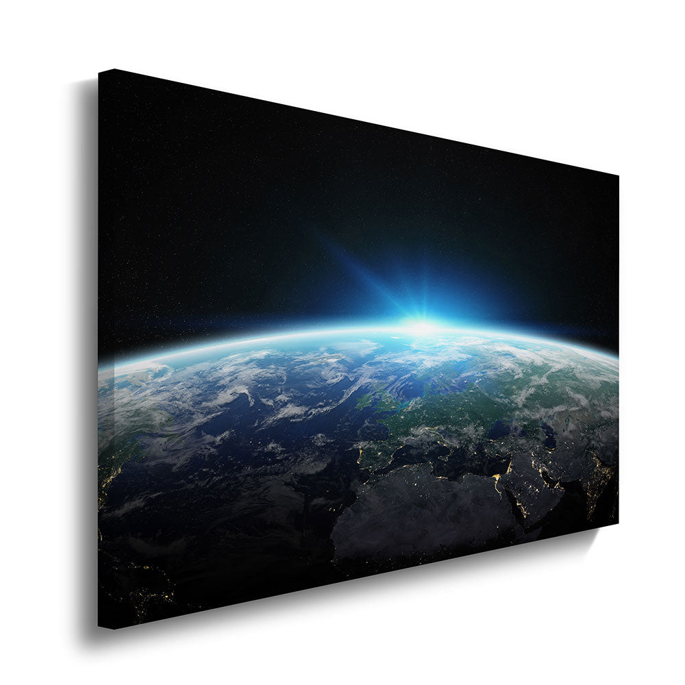 canvas schilderij aarde vanuit de ruimte