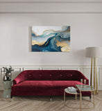 canvas schilderij abstract marmer blauw kamer