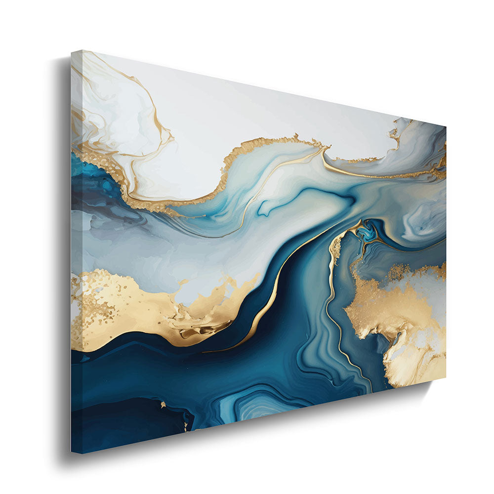 canvas schilderij abstract marmer blauw