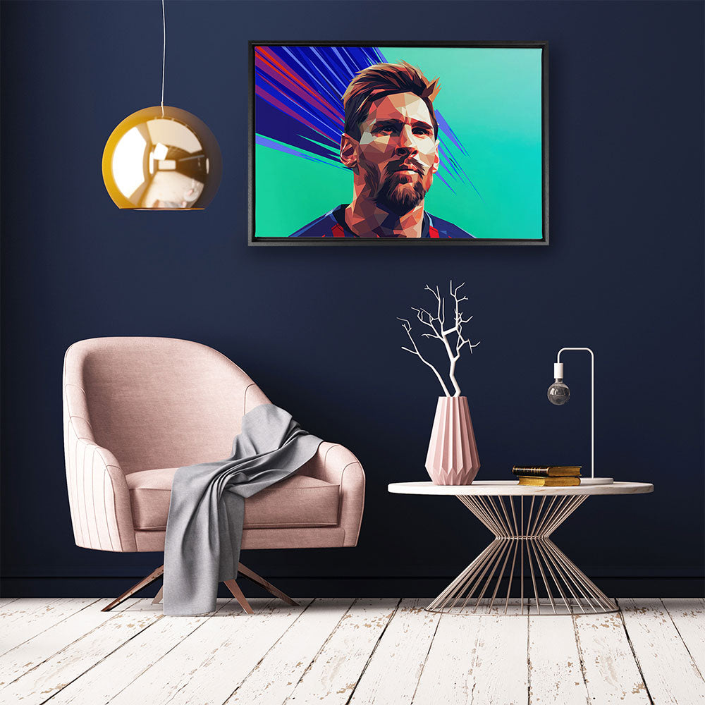 canvas schilderij abstract messi baklijst kamer