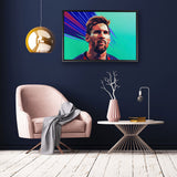 canvas schilderij abstract messi baklijst kamer