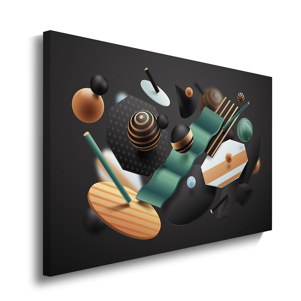 canvas schilderij abstracte 3d vormen