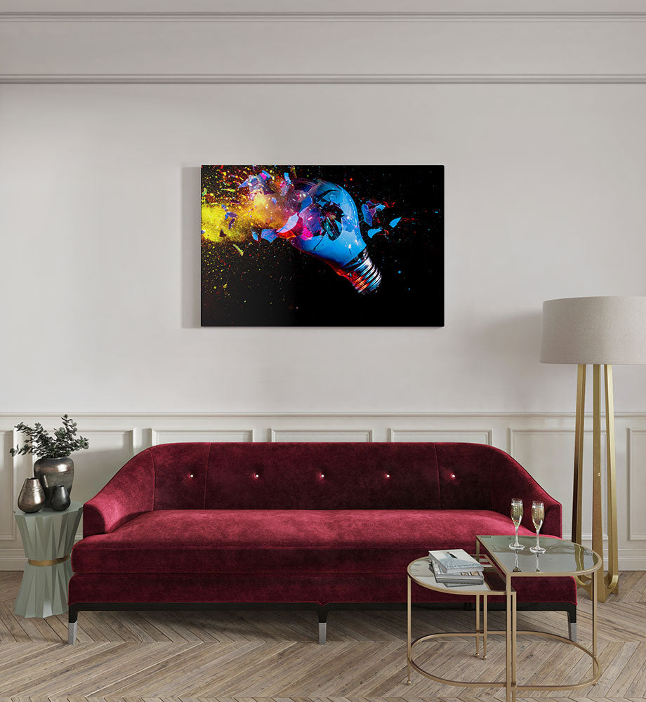 canvas schilderij abstracte gloeilamp kamer