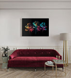 canvas schilderij abstracte rook kamer bloemen