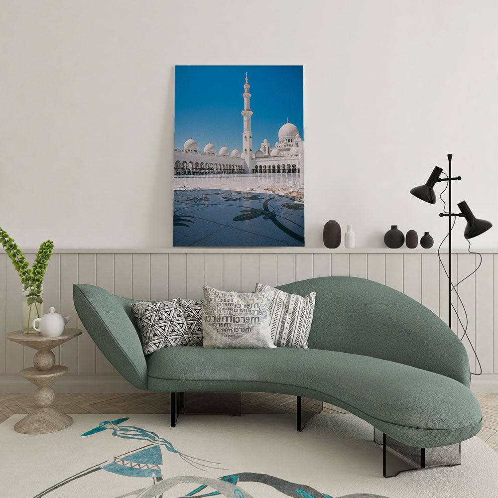 canvas schilderij abu dhabi grot moskee wachtruimte 1