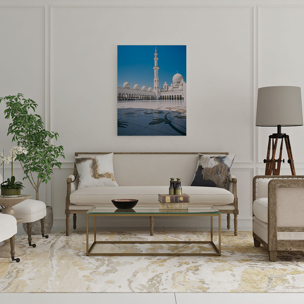 canvas schilderij abu dhabi grote moskee wachtruimte 2