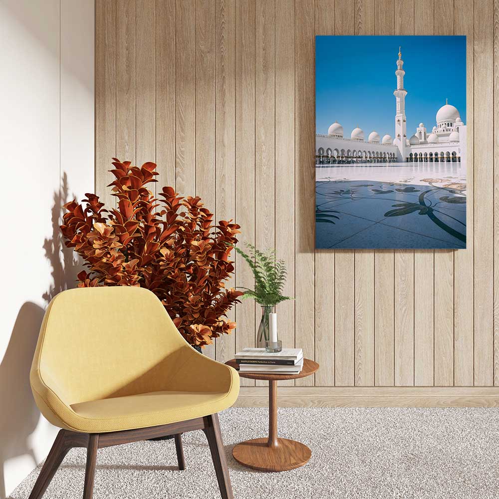canvas schilderij abu dhabi grote moskee zijkant