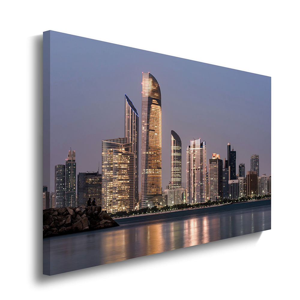canvas schilderij abu dhabi skyline