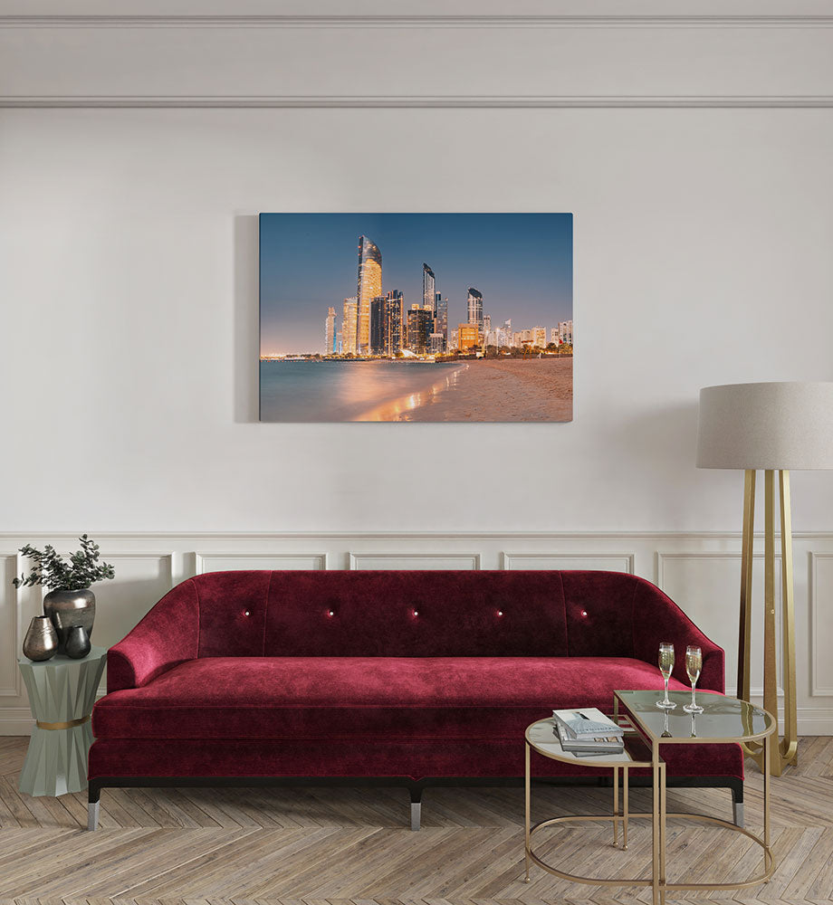 canvas schilderij abu dhabi skyscraper kamer