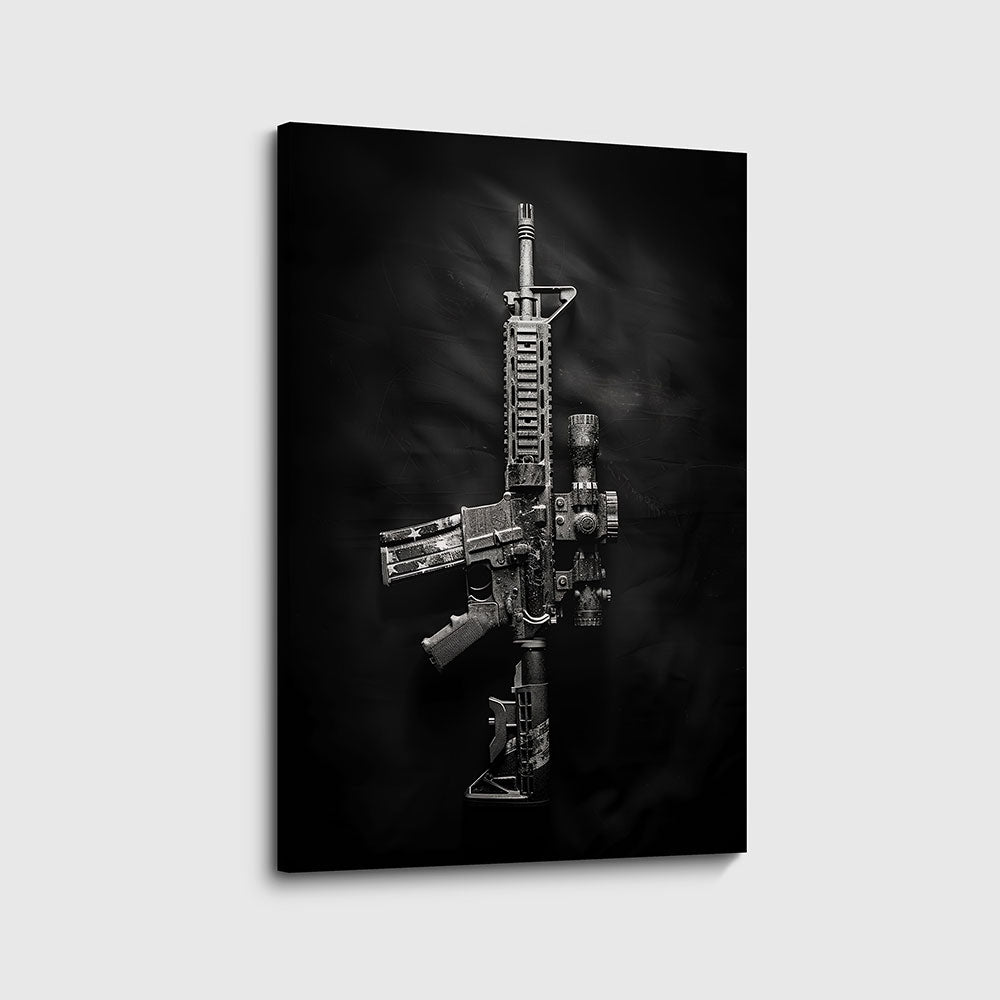 canvas schilderij ar15 rifle