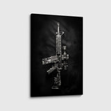 canvas schilderij ar15 rifle