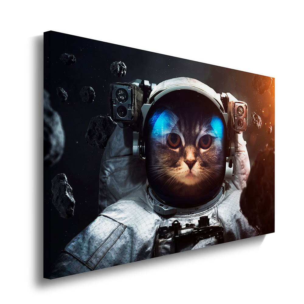 canvas schilderij astronaut kat