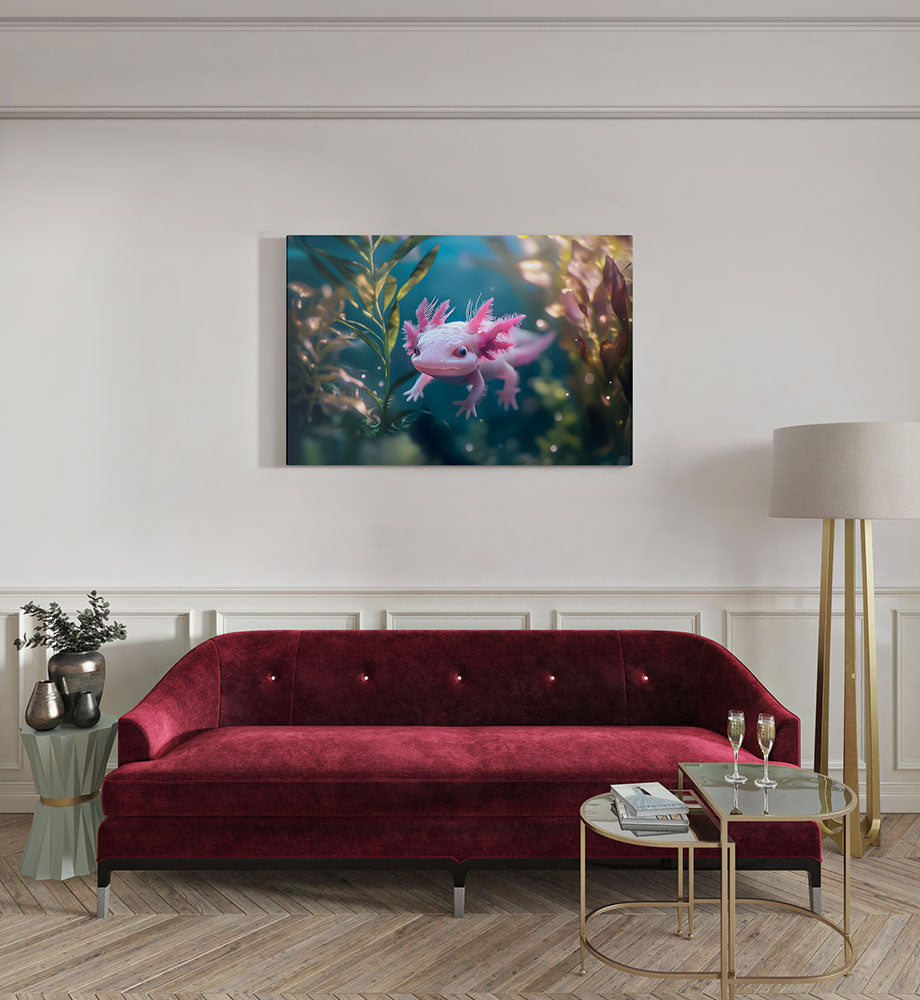 canvas schilderij axolotl kamer