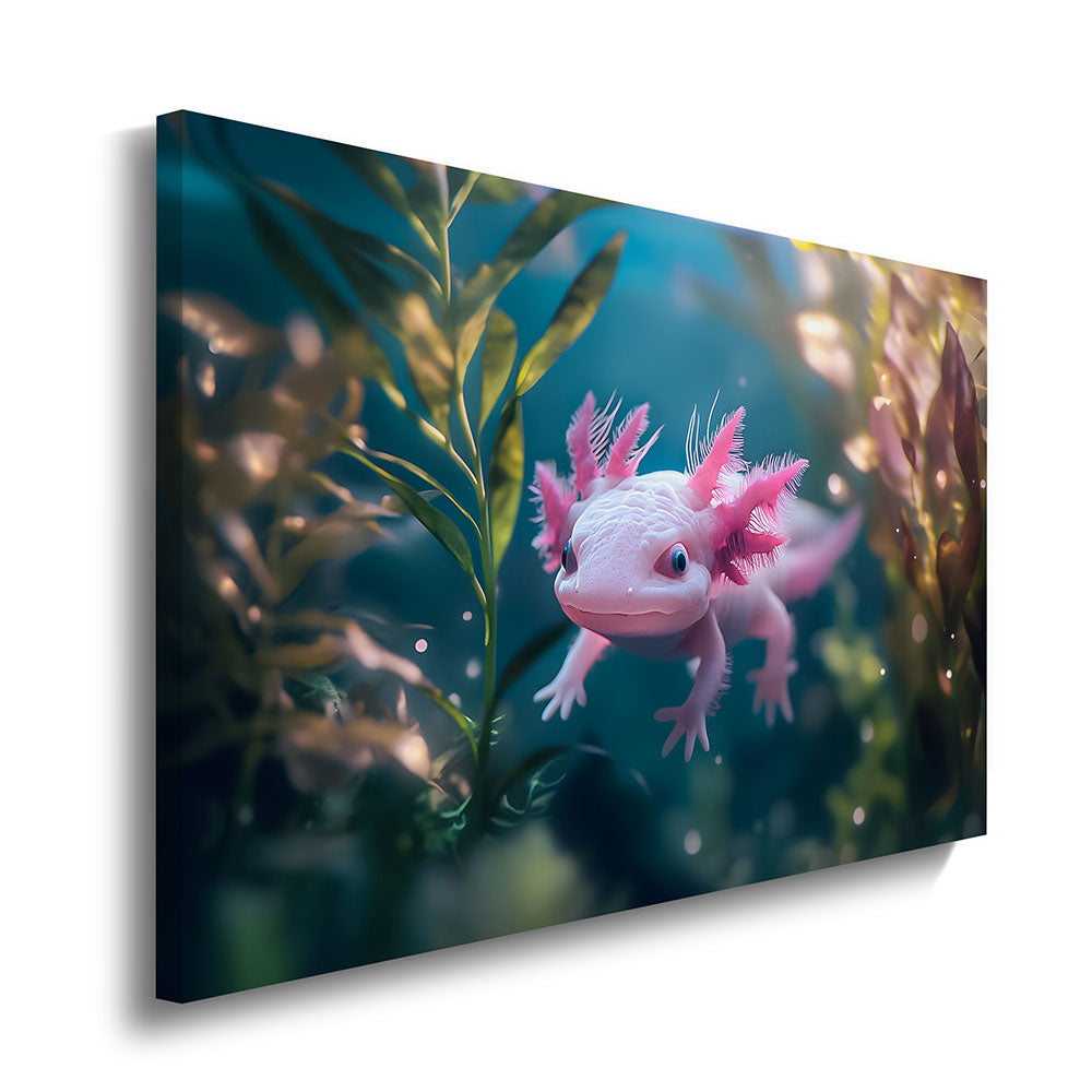 canvas schilderij axolotl