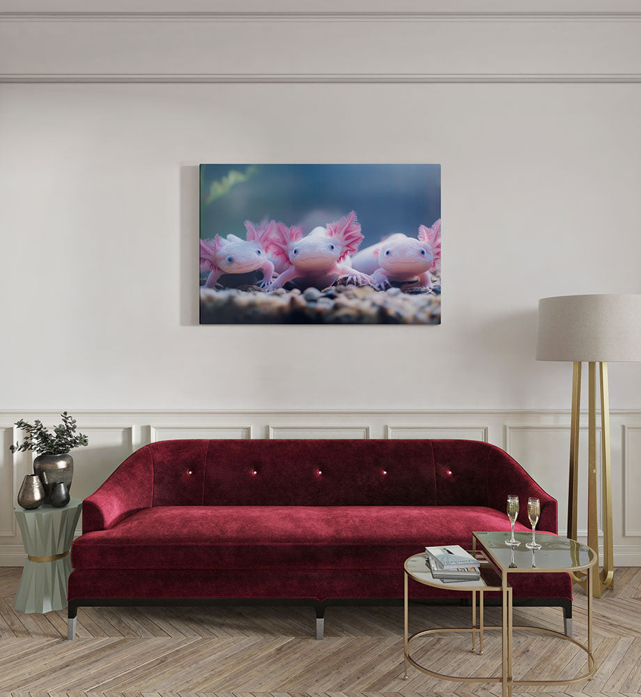 canvas schilderij axoltl familie kamer