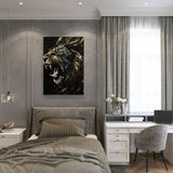 canvas schilderij battle lion slaapkamer
