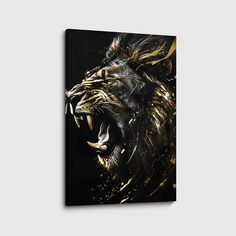 canvas schilderij battle lion