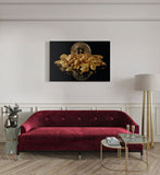 canvas schilderij bitcoin goud kamer